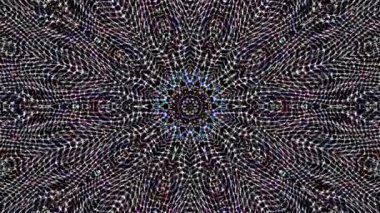 Soyut Kaleydoskop deseni tam renklerle. Sihirli mandala. 4k