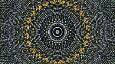 Soyut Kaleydoskop deseni tam renklerle. Sihirli mandala. 4k