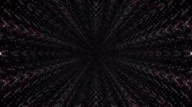 Parlak çizgiler dalga noktalarını hareket ettirir, renkli, siyah arkaplan üzerinde