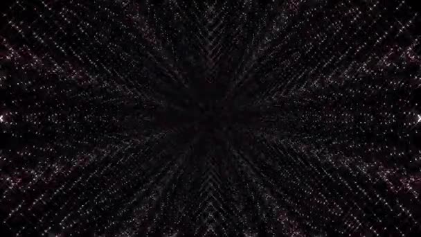 Shining Bright Lines Set Wave Dots Motion Colorfull Black Background — Wideo stockowe
