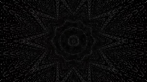 Абстрактні Лінії Барвистий Світлий Колір Блискучі Точки Круглої Форми Чорний — стокове відео
