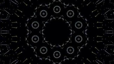 Soyut Kaleydoskop deseni tam renklerle. Sihirli mandala. 4k