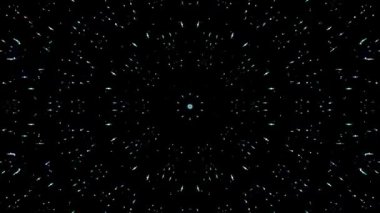 Parlayan güzel soyut bir kaleydoskop, ince hareketleri düzenleyen parlak bir ışık.