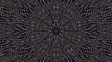 Parlayan güzel soyut bir kaleydoskop, ince hareketleri düzenleyen parlak bir ışık.