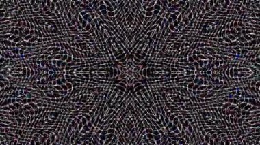 Parlayan güzel soyut bir kaleydoskop, ince hareketleri düzenleyen parlak bir ışık.