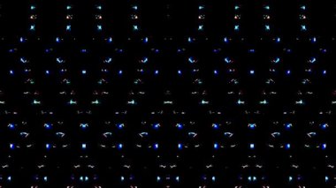 Parlak çizgiler dalga noktalarını hareket ettirir, renkli, siyah arkaplan üzerinde