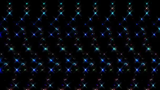 Shining Bright Lines Set Wave Dots Motion Colorfull Black Background — Vídeo de Stock