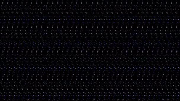 Сяючі Яскраві Лінії Встановлюють Хвильові Крапки Руху Кольорові Чорному Тлі — стокове відео