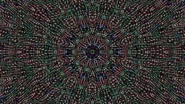 Soyut Kaleydoskop deseni tam renklerle. Sihirli mandala. 4k