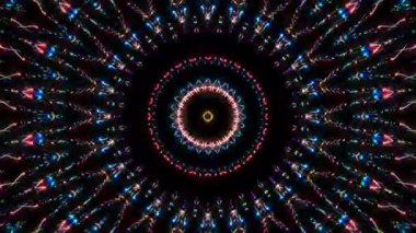 Soyut arka plan hareket eden çizgiler ve parlayan ışık noktaları. Çemberlerle canlandırma