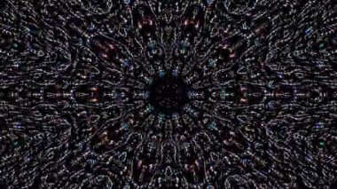 Parlayan güzel soyut bir kaleydoskop, ince hareketleri düzenleyen parlak bir ışık.