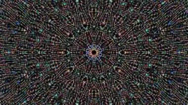 Parlayan güzel soyut bir kaleydoskop, ince hareketleri düzenleyen parlak bir ışık.