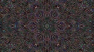 Parlayan güzel soyut bir kaleydoskop, ince hareketleri düzenleyen parlak bir ışık.