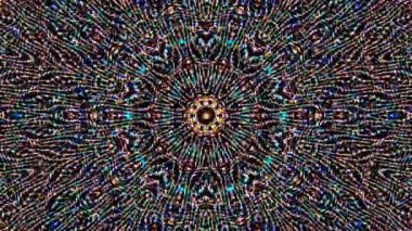 Soyut arka plan hareket eden çizgiler ve parlayan ışık noktaları. Çemberlerle canlandırma