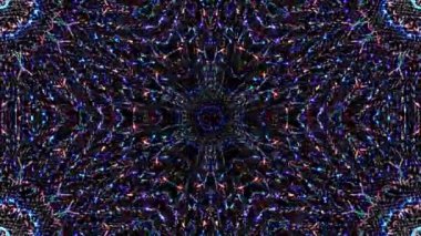Parlayan güzel soyut bir kaleydoskop, ince hareketleri düzenleyen parlak bir ışık.