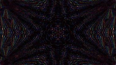 Parlayan güzel soyut bir kaleydoskop, ince hareketleri düzenleyen parlak bir ışık.
