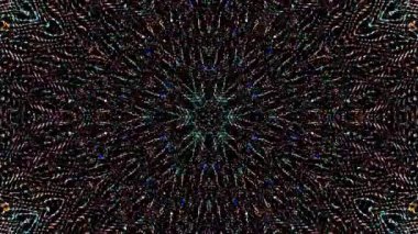 Parlayan güzel soyut bir kaleydoskop, ince hareketleri düzenleyen parlak bir ışık.