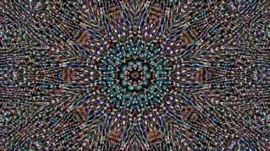 soyut çizgiler daire şeklinde parlayan renkli parlayan ışıklar, siyah arkaplan