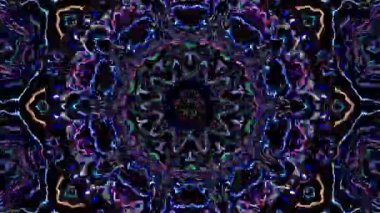 soyut çizgiler daire şeklinde parlayan renkli parlayan ışıklar, siyah arkaplan