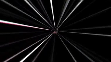 3D parlak noktalar, siyah arkaplan üzerinde renkli dalgalar oluşturur.