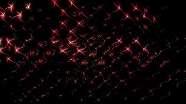 Shining Bright Dots Set Wave Motion Colorful Black Background — Vídeo de Stock