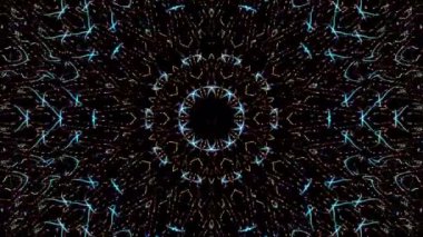 Soyut arka plan hareket eden çizgiler ve parlayan ışık noktaları. Çemberlerle canlandırma