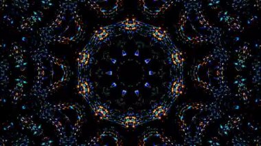 soyut çizgiler daire şeklinde parlayan renkli parlayan ışıklar, siyah arkaplan