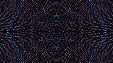 soyut çizgiler daire şeklinde parlayan renkli parlayan ışıklar, siyah arkaplan