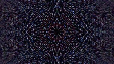 soyut çizgiler daire şeklinde parlayan renkli parlayan ışıklar, siyah arkaplan