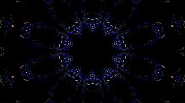 soyut çizgiler daire şeklinde parlayan renkli parlayan ışıklar, siyah arkaplan