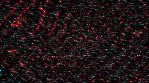 Абстрактні Лінії Формують Барвисті Миготливі Світлі Точки Чорний Фон — стокове відео