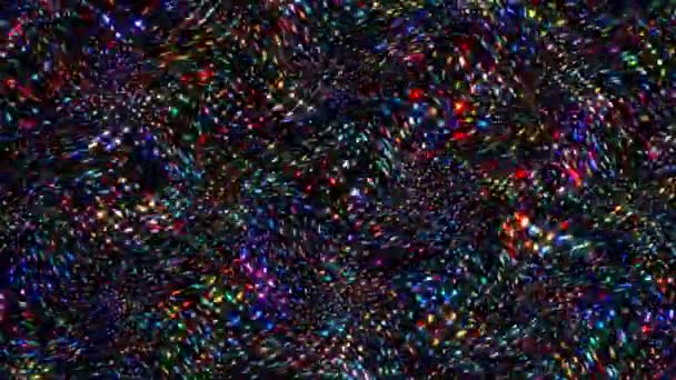 Líneas Abstractas Forma Coloridos Puntos Luz Intermitente Fondo Negro — Vídeos de Stock
