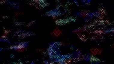 soyut çizgiler renkli yanıp sönen ışık noktaları, siyah arkaplan