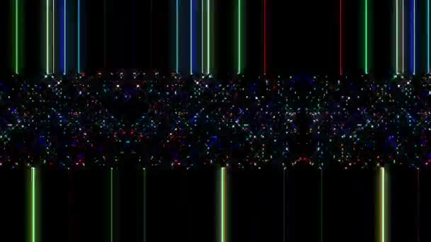 Abstract Background Dots Lines Scattered Lines Full Color Black Background — Stock Video