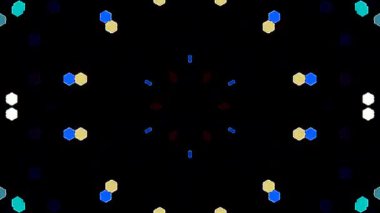 Soyut arka plan hareket eden çizgiler ve parlayan ışık noktaları. Çemberlerle canlandırma