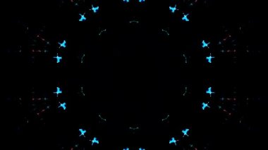 Soyut arka plan hareket eden çizgiler ve parlayan ışık noktaları. Çemberlerle canlandırma