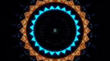 Soyut arka plan hareket eden çizgiler ve parlayan ışık noktaları. Çemberlerle canlandırma