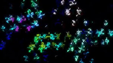 Noktalar ve Çizgilerle Soyut Arkaplan Tam renkli, siyah arkaplan üzerine