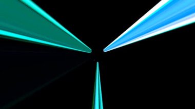 3D soyut parlak çizgiler, dalga, renkli, siyah arkaplan