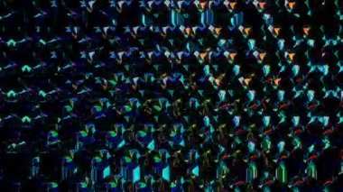 Noktalar ve Çizgilerle Soyut Arkaplan Tam renkli, siyah arkaplan üzerine