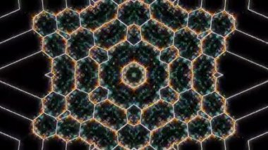 Soyut arka plan hareket eden çizgiler ve parlayan ışık noktaları. Çemberlerle canlandırma