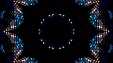 Soyut arka plan hareket eden çizgiler ve parlayan ışık noktaları. Çemberlerle canlandırma