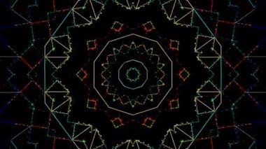 Soyut arka plan hareket eden çizgiler ve parlayan ışık noktaları. Çemberlerle canlandırma