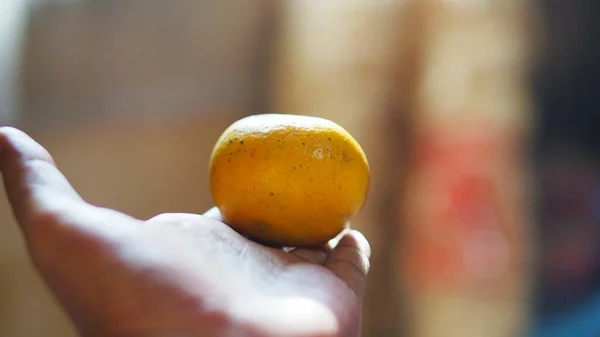 Sweet Ripe Yellow Orange Hand — Stock fotografie