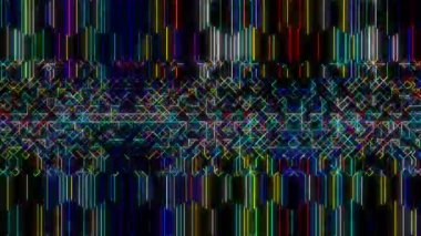 3D soyut parlak çizgiler, dalga, renkli, siyah arkaplan