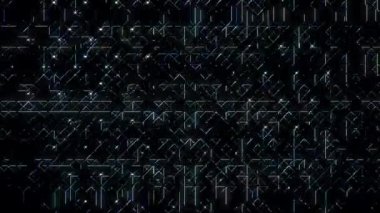 3D soyut parlak çizgiler, dalga, renkli, siyah arkaplan