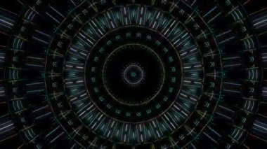 Soyut arka plan hareket eden çizgiler ve parlayan ışık noktaları. Çemberlerle canlandırma