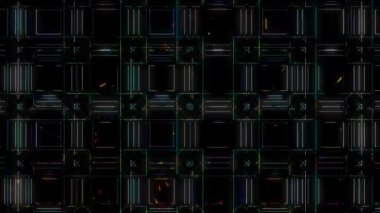 3D soyut parlak çizgiler, dalga, renkli, siyah arkaplan