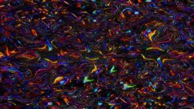 3D soyut parlak çizgiler, dalga, renkli, siyah arkaplan