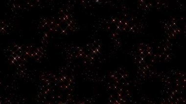 3D shining bright dots set colorful line wave motion, on black background